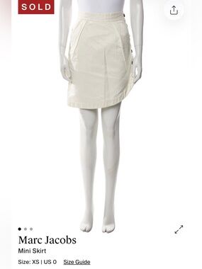 Marc Jacobs Ivory Asymmetrical Button-Trim Skirt